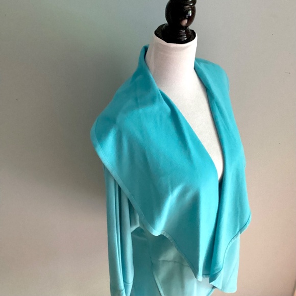Kyodan–Women’s Cardigan Size L~ Turquoise~Open Front - Picture 7 of 12